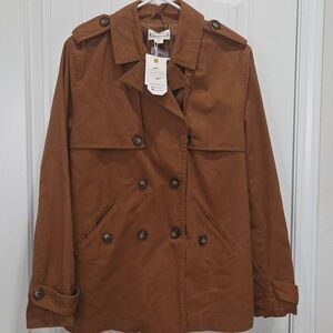 Love riche Womans Ranch Style, Double Breasted Camel Jacket, NWT, Small